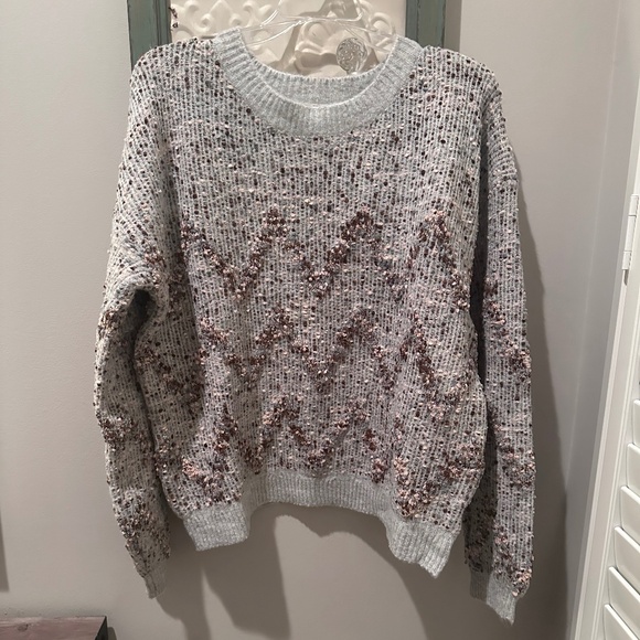 Hem & Thread Sweaters - NWT Cozy Blue, brown and Cream Women's Sweater